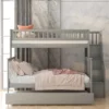 Twin Over Full Bunk Bed With Trundle Bed And Staircase-ModernLuxe