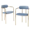 Set Of 2 Healey Retro Velvet Dining Armchairs - Buylateral
