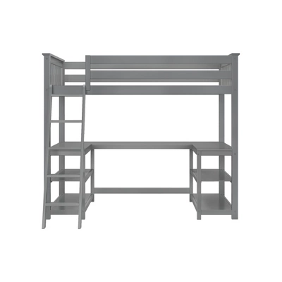 Max & Lily Twin-Size High Loft Bed With Wraparound Desk & Shelves - Image 2