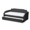 Twin Ally Fabric Upholstered Sofa Daybed With Roll Out Trundle Guest Bed Dark Gray - Baxton Studio