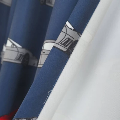 Kids' Race Cars Room Darkening Window Curtain Set Navy/Red - Lush Décor - Image 4