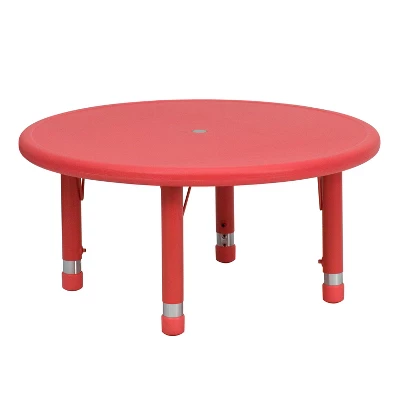 Flash Furniture 33" Round Plastic Height Adjustable Activity Table - Image 10
