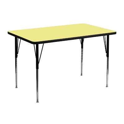 Flash Furniture 30''W X 48''L Rectangular Thermal Laminate Activity Table - Standard Height Adjustable Legs - Image 11