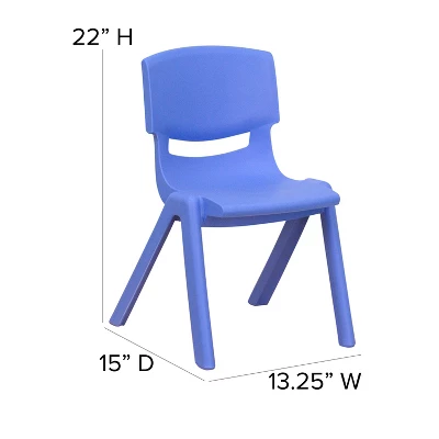 Flash Furniture 4 Pack Plastic Stackable School Chair With 12'' Seat Height - Image 3