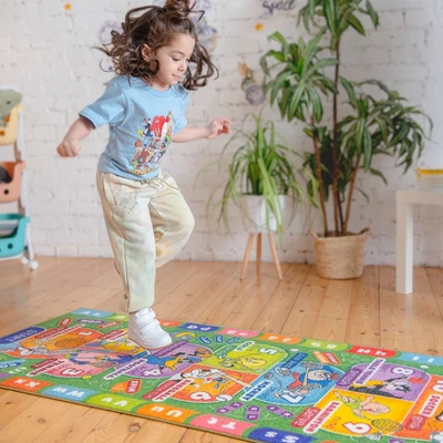 KC CUBS | Looney Tunes Boy & Girl Kids Hopscotch Number Counting Educational Learning & Game Play Nursery Bedroom Classroom Rug Carpet, 2' 7" X 6' 0" - Image 2