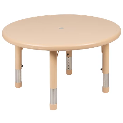 Flash Furniture 33" Round Plastic Height Adjustable Activity Table - Image 11