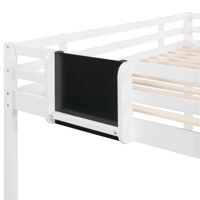 Twin Size Loft Wood Bed With Slide, Stair And Chalkboard - ModernLuxe - Image 9