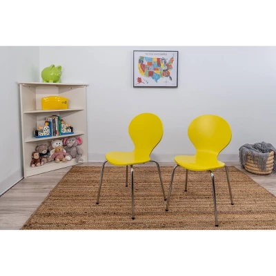 Set Of 2 Kids' Bentwood Chairs With Chrome Legs - Gift Mark - Image 2