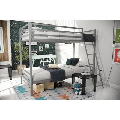 Twin Over Twin Maxwell Metal Bunk Bed Gray - Novogratz - Image 3