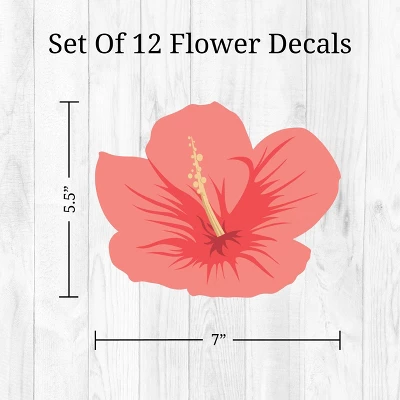 Tropical Flowers (Hibiscus) Wall Decor - Decalcomania - Image 3