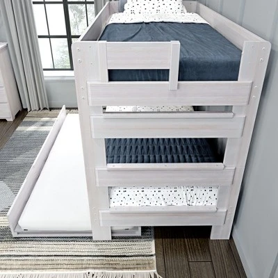 Max & Lily Farmhouse Twin Over Twin Bunk Bed With Trundle - Image 3