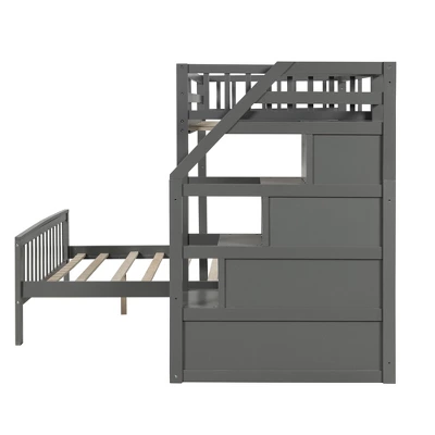 Twin Over Full Loft Bed With Staircase - ModernLuxe - Image 7