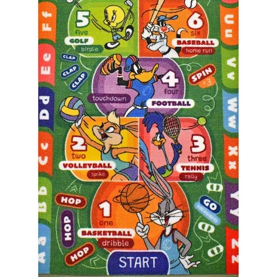 KC CUBS | Looney Tunes Boy & Girl Kids Hopscotch Number Counting Educational Learning & Game Play Nursery Bedroom Classroom Rug Carpet, 2' 7" X 6' 0" - Image 7