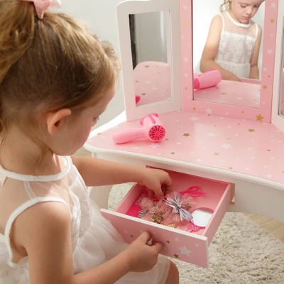 Fashion Twinkle Star Gisele Play Vanity Set Pink/White - Teamson Kids - Image 8