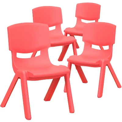 Flash Furniture 4 Pack Plastic Stackable School Chairs With 10.5" Seat Height - Image 13