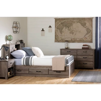 Full Ulysses Mates Bed With 3 Drawers Fall Oak - South Shore