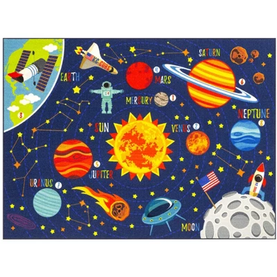 KC CUBS Boy & Girl Kids Outer Space Solar System Planets Educational Learning & Game Play Area Nursery Bedroom Classroom Rug Carpet - Image 10