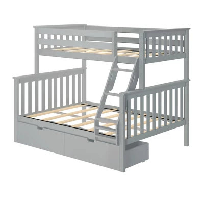 Max & Lily Twin Over Full Bunk Bed With Under Bed Storage Drawers - Image 2