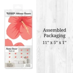 Tropical Flowers (Hibiscus) Wall Decor - Decalcomania