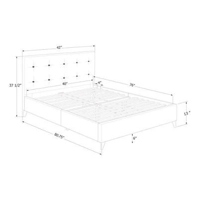 Dylane Upholstered Platform Bed And Headboard Pale Soft - South Shore - Image 9