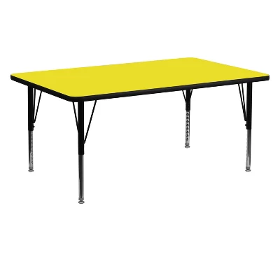 Flash Furniture 24''W X 60''L Rectangular HP Laminate Activity Table - Height Adjustable Short Legs - Image 3