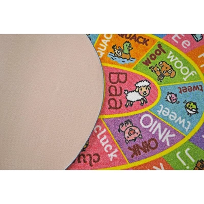 KC CUBS Boy & Girl Kids ABC Alphabet W/ Animals & Sounds Educational Learning & Fun Game Play Nursery Bedroom Classroom Oval Rug Carpet - Image 6