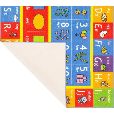 KC CUBS Boy & Girl Kids ABC Alphabet, Numbers & Shapes Educational Learning & Fun Game Play Nursery Bedroom Classroom Area Rug Carpet - Image 8