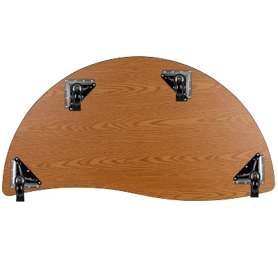 Emma And Oliver Mobile 60" Half Circle Wave Collaborative Grey Adjustable Height Activity Table - Image 7