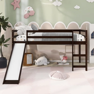 Twin Size Loft Bed With Slide - ModernLuxe