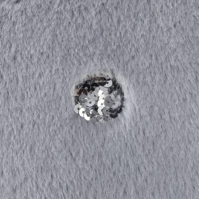 Teen Luxe Fur With Silver Sequin Throw Pillow Gray - Makers Collective - Image 2