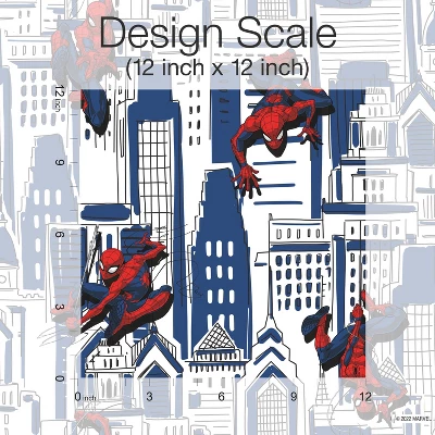 Spider-Man Cityscape Peel And Stick Wallpaper Red/Blue/Gray - RoomMates - Image 4