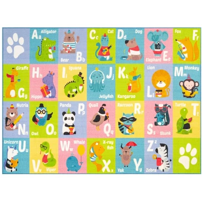 KC CUBS Boy & Girl Kids ABC Alphabet Animal Educational Learning & Fun Game Play Area Non Slip Nursery Bedroom Classroom Rug Carpet - Image 10