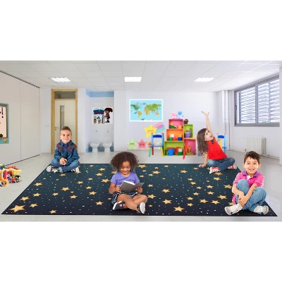 Deerlux 6 Ft. Social Distancing Colorful Kids Classroom Seating Area Rug, Starry Sky Design - Image 8