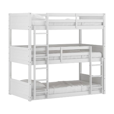 Twin Capri Wood Triple Bunk Bed White - Hillsdale Furniture