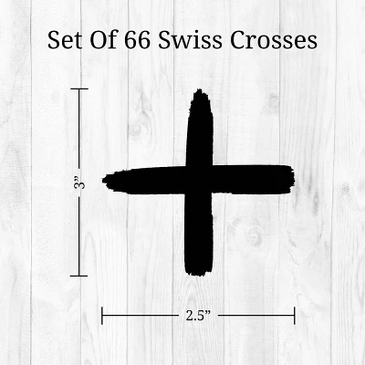 Black Watercolor Swiss Crosses Wall Decor - Decalcomania - Image 5