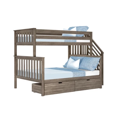 Max & Lily Twin Over Full Staircase Bunk Bed With Storage Drawers - Image 6