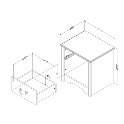 Aviron 1 Drawer Nightstand - South Shore - Image 7