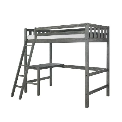 Twin Crosswinds Complete Loft Bed Wirebrush Gray - Hillsdale Furniture - Image 3