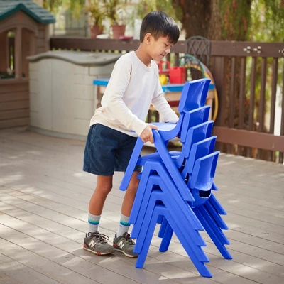 ECR4Kids Plastic School Stack Chair For Indoors And Outdoors, 12in Seat Height, 4-Pack - Image 3