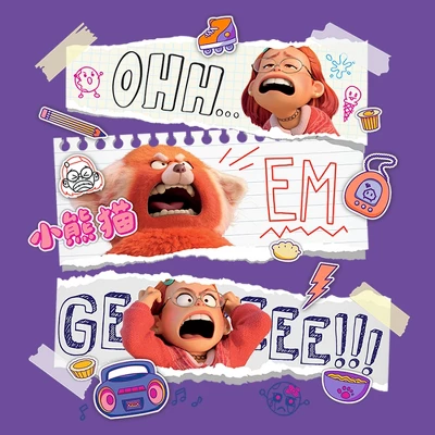 Junior's Turning Red Ohh Em Gee Paper Notes T-Shirt