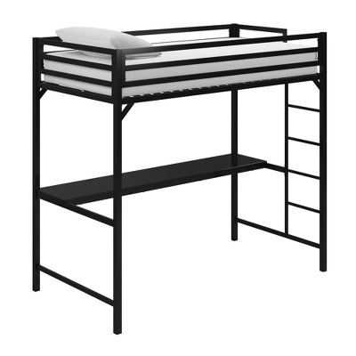 Twin Max Metal Loft Bed With Desk Black - Room & Joy - Image 4