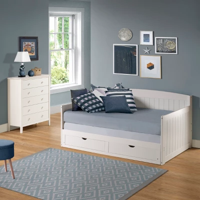 King Harmony Daybed With Conversion White - Alaterre Furniture - Image 5