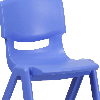 Flash Furniture 4 Pack Blue Plastic Stackable School Chair With 15.5'' Seat Height - Image 4
