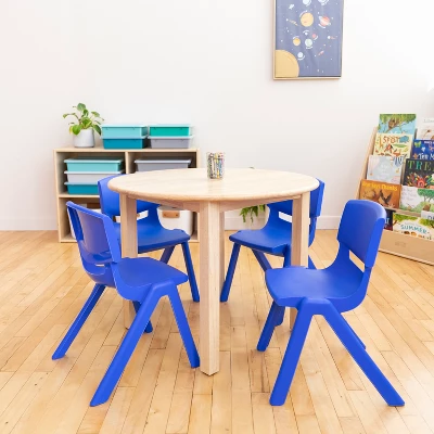 ECR4Kids Plastic School Stack Chair For Indoors And Outdoors, 12in Seat Height, 4-Pack - Image 4