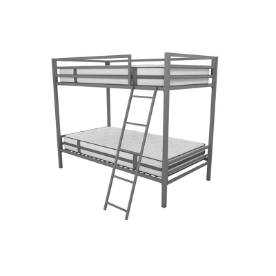 Twin Over Twin Maxwell Metal Bunk Bed Gray - Novogratz - Image 2