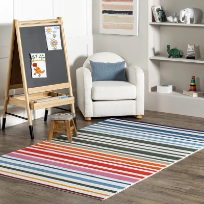 NuLOOM Effie Stripes Kids Machine Washable Area Rug