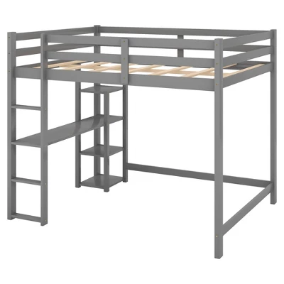 Full Size Loft Bed With Built-in Desk And Shelves - ModernLuxe - Image 3