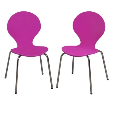 Set Of 2 Kids' Bentwood Chairs With Chrome Legs - Gift Mark - Image 4