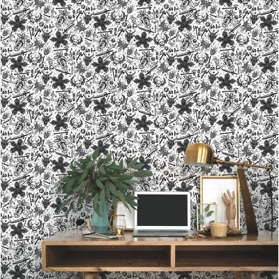 Stranger Things Hellfire Club Peel And Stick Wallpaper Red - RoomMates