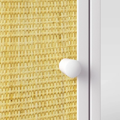 Rattan And Wood Bedside Kids' Table White - Pillowfort™ - Image 5